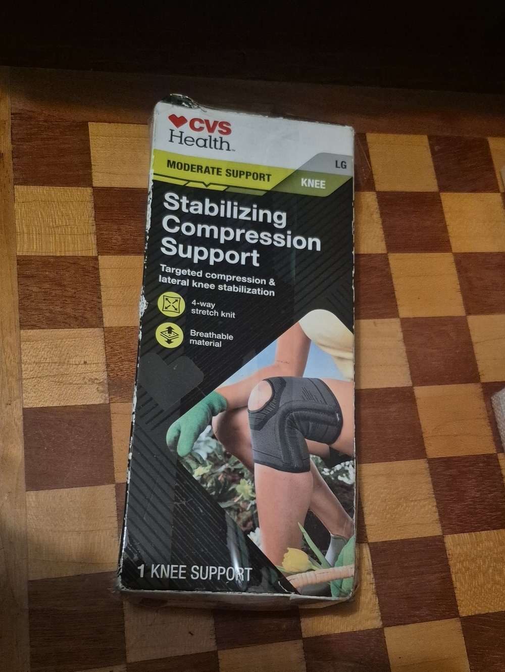 CVS Health Stabilizing Compression Knee Support - Black (Large)